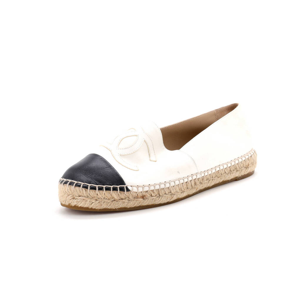 Chanel Women's CC Cap Toe Espadrilles Leather